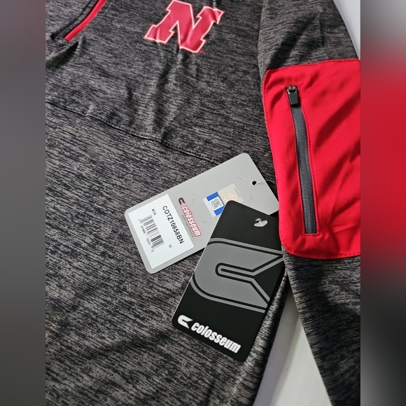 Nebraska Huskers Colosseum Black Red Amnesia 1/4-Zip Pullover Men's Medium NWT - Picture 5 of 9